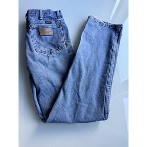 Wrangler Men's Blue Denim Straight Leg Regular Fit Jeans Size 31 x 34